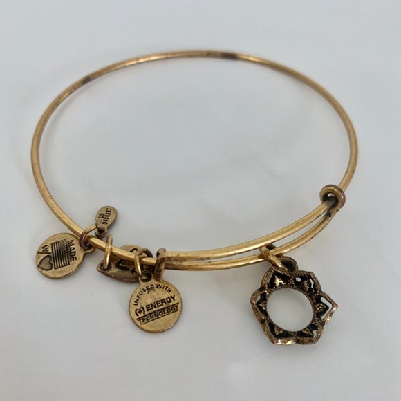 Alex and Ani Gold Crown Charm Bangle - Picture 2 of 3
